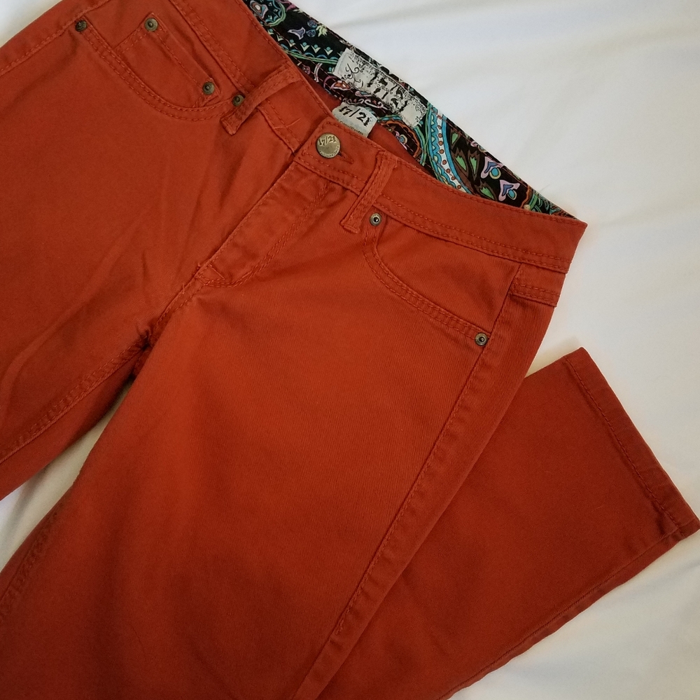 17/21 Stretchy Orange Denim Pants